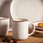 Altom Design 6 darabos bögre készlet, nagy kávésbögrék Altom Design Reactive Ivory 400 ml (01010033004)