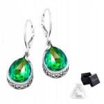 Ulex Premium Ezüst fülbevaló, 925-ös finomságú, elegáns fülbevaló zöld Sphinx kristállyal (PC-1595Z-KSP kolczyki z zielonym kryształem)