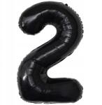 PartyBee Léggömb Szám 2 Fekete 100cm 1 méter 2 Születésnap 2 Év Héliumos Fólia Nagy