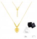 Ulex Premium Nyaklánc, 925-ös ezüst, elegáns arany színű celebritás stílusú, szívecske gyöngyökkel (KT-607Z-N sreduszko dmuchane)