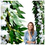 Griny Művirág Girland Fehér Virágokkal Elsőáldozásra, Keresztelőre, Esküvőre, Dekoráció (Griny)