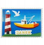  Névre szóló mágnes, postabélyeg alakú, tengeri motívummal Janek (310003517)