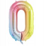 PartyBee Számos Léggömb 0 Nulla Szivárványos 100 cm 1 méter Születésnapra Héliumos Fólia Nagy XXL