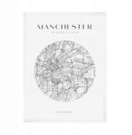  Manchester várostérkép poszter, kb. 21x29, 7 cm fehér keret (MP1-0067_21X29,7,063)