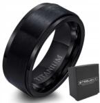 STEELOVA Fekete Matt Titán Karikagyűrű, Élezett (OT016)