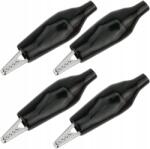 Reball 4 Db Fekete Krokodilcsipesz 27mm Szigetelt Kábelhez (KROKODYLEK KROKODYLKI CZARNE 27mm ŻABKA)
