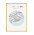  Toronto Kanada várostérkép poszter kb. 50x70 cm arany keret (MP1-0019_50X70,045)