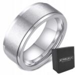 STEELOVA Ezüst Színű Fazettált Karikagyűrű, Sebészeti Acél méret18 (OS1371a)