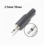 555 2.5mm jack dugó 2 pólusú, hajlított kábelhez (Z001551)