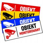  Objektum Figyelve Matrica 15x5 Fehér, Tartós Kivitel (Naklejka Ostrzegawcza i Informacyjna Wzory)