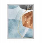  Absztrakt festmény poszter a nappaliba, 21x29, 7 cm ezüst keret (MP1-0001_21X29,7,039)