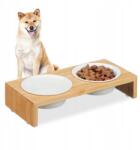 Relaxdays 2 tál kutyáknak bambusz állvánnyal C83 (10046337)