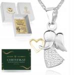 Golden Celebrity Nyaklánc Ezüst Angyal Lánc Medál Áldozás Keresztelő Év (Srebrny łańcuszek naszyjnik komunia chrzest )