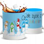 Style Couture Kék Bögre Ajándék Téli Egész Élet Hóember Mintákkal