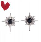  Személyre szabott retro fülbevaló nőknek, S925 ezüst, fekete gyémánt