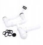 iRMA Kétmedencés mosogató szifon 3/5'' túlfolyóval, műanyag szűrőkosárral (SYF55)