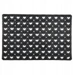 Clayre & Eef Fekete gumiszőnyeg szívekkel 60x40x1 cm (MC227)