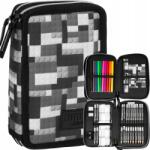 DERFORM Backup Iskolai Tolltartó Kétrekeszes Felszerelés Zsírkréta Filctoll Építőkockák (PWDDF38)