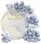 Girland Léggömb Fali Íj Szett 146el Ezüst Szürke Keresztelő Születésnap