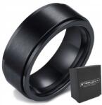 STEELOVA Fekete Fazettált Karikagyűrű, Sebészeti Acél méret25 (OS1371b)