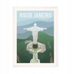  Rio De Janeiro, Brazília város plakát, Jézus ábrázolással, 21x29, 7 cm fehér keret (MP1-0167_21X29,7,063)