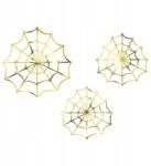  Halloween Dekorációk Pókháló, arany (1 csomag 3 db) (Pająki pajęczyna Gadżety dekoracje halloween)