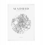  Madrid várostérkép poszter, kb. 21x29, 7 cm fehér keret (MP1-0103_21X29,7,063)