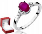 ZŁOCISTO Rubin és briliáns gyűrű 0, 585 fehér arany Webáruház (W-308)