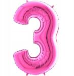 Imchex Léggömb Szám 3 Rózsaszín Fukszia 100cm 1 m 3 Születésnap 3 Éves Héliumos Fólia XXL
