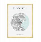  Boston várostérkép poszter kb. 50x70 cm arany keret (MP1-0082_50X70,045)