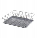 Ander Álló edényszárító tálcával csepegtetővel szögletes ezüst 35x35 cm (5907800101935)
