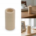 Peewit Gyertyatartó Kerek 10cm, fa Decoupage (5904870433195)