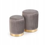 Halmar Két szürke gyönyörű puff szett glamour stílusban Monty Halmar (V-CH-MONTY-PUFA-POPIEL)