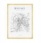  Róma várostérkép poszter, Olaszország, Európa, négyzet alakú, 50x70 cm arany keret (MP1-0051_50X70,045)