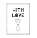  Születésnapi poszter szeretettel, Szerelem, Valentin nap, 21x29, 7 cm, ezüst keret (MP1-0298_21X29,7,039)