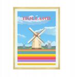  Hollandia, Európa, házak poszter 50x70 cm arany keret (MP1-0181_50X70,045)