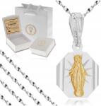 Golden Haus Ezüst Gyereklánc 925 Medál Szűzanya Csodálatos 50 CM (Cudowny medalik Matka Boska Naszyjnik Chrzest)
