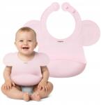 Babyono szilikon előke állítható zsebbel és vállpántokkal rózsaszín 6+ (1639/02)