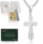 Golden Celebrity Gyönyörű Szingapúri Ezüst Lánc Gyémánt Kereszt Egy Éves Korra, Keresztelőre (Srebrny łańcuszek naszyjnik komunia chrzest)