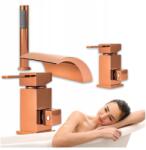 Silla Kádtöltő Csaptelep Cascade 3-LYUKÚ Kádkeresztény Rózsaszín Arany Kaszkád (S-1006RG)