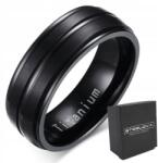 STEELOVA Fekete Titán Gyűrű Titán 15-ÖS Méret (OT006)