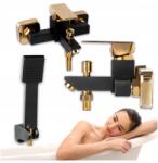 Silla Kádtöltő Csaptelep Cubo Fali Zuhany Perlátorral, Fekete/arany (BR2329)