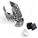 Ulex Premium Férfi pecsétgyűrű, ezüst, 925-ös finomságú, oxidált, sasos mintával, férfiaknak méret 17 (P 1132 Pe/17)