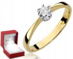 ZŁOCISTO Arany Gyűrű Brillianssal, Ingyenes Gravírozással, 585 (DLA DZIEWCZYNY NARZECZONEJ)