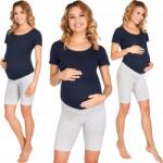 Przyszła Mama Rövid Nadrág Kerékpározáshoz Leggings Pamut Varrás Nélküli Szürke Panel Nélkül M (Kolarki ciążowe bawełna)