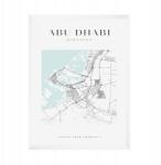  Abu Dhabi várostérkép poszter, négyzet alakú, 21x29, 7 cm fehér keret (MP1-0129_21X29,7,063)