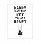  Gyerekszoba poszter "Apának van a kulcs a szívemhez" 21X29, 7 cm fehér keret (MP1-0223_21X29,7,063)
