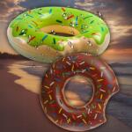 MAXSELL Felfújható úszógumi strandgumi úszókerék 120 cm-es fánk donut mintás (KOŁO PŁYWACKIE MATERAC PĄCZEK DUŻY GIGANT)