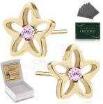 Golden Celebrity Csillogó Arany Fülbevaló Aranyozott Ezüst 585 925 Szentáldozási Emlék (Pamiątka pierwszej I komunii świętej grawer)