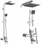 Ari Zuhanyszett Króm-ezüst Falra Szerelhető Esőztető Zuhanytálca 20CM (ZESTAW PRYSZNICOWY CHROM DESZCZOWCNIA)